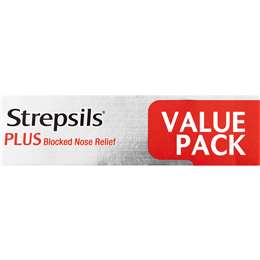 Strepsils Plus Blocked Nose Sore Throat Lozenges Menthol