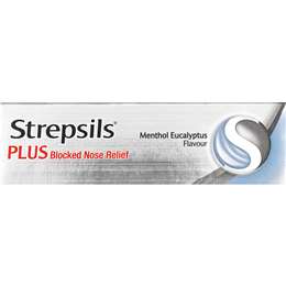 Strepsils Plus Blocked Nose Sore Throat Lozenges Menthol