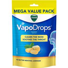 Vicks Vapodrops Throat Lozenges Butter Menthol