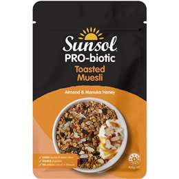 Sunsol Pro-biotic Almond & Manuka Honey Toasted Muesli