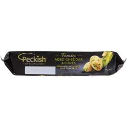 Peckish Fancies Aged Cheddar & Chives Rice Crackers