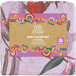 Bobbi Lockyer Quilt Cover Set Queen Bed Pink each