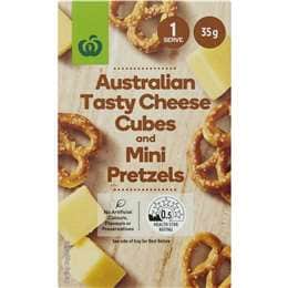 Woolworths Tasty Cheese Cubes & Mini Pretzels