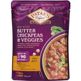 Patak's Butter Chickpeas & Veggies Heat & Eat 285g | Woolworths