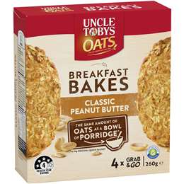 Uncle Tobys Oats Breakfast Bakes Cereal Bar Classic Peanut Butter 260g