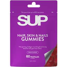 Sup Hair Skin & Nails Gummies Raspberry Flavour 60 Pack