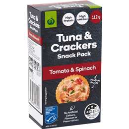 Woolworths Tuna & Crackers Snack Pack Tomato & Spinach 112g