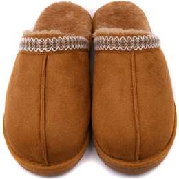 Ladies Scuff Slippers Aztec Tan Size 7/8 each