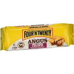 Four'n Twenty Angus Beef Cheese & Bacon Pies 4 Pack