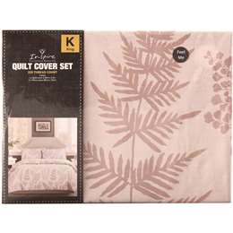 Inspire Quilt Cover Set 225 Thread Count King Pink Floral