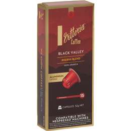 Vittoria Black Valley Nespresso Compatible Coffee Capsules Pack 10