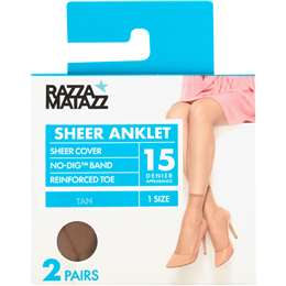 Razzamatazz Tan Anklet One Size 2 Pack