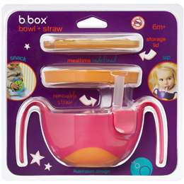 B.box Bowl & Straw  - Strawberry Shake