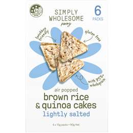 Simply Wholesome Pantry Air Popped Brown Rice & Quinoa Cakes Lightly Salted