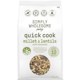 Simply Wholesome Pantry Quick Cook Millet & Lentils With Flaxseeds 250g