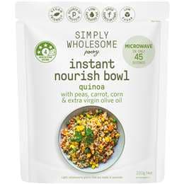 Simply Wholesome Pantry Instant Nourish Bowl Quinoa With Peas Carrot & Corn