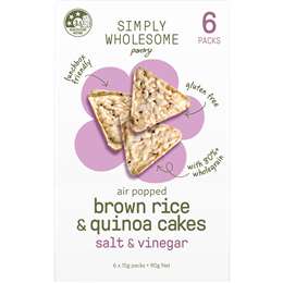 Simply Wholesome Pantry Air Popped Brown Rice & Quinoa Cakes Salt & Vinegar