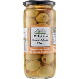 Benino Green Stuffed Olives With Pepper Paste
