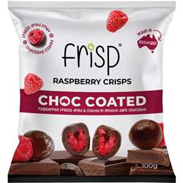 Frisp Raspberry Crisps Choc Coated 100g