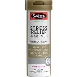 Swisse Ultiboost Stress Relief Smart Melt With Saffron Tablets 60 pack