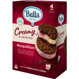 Bulla Creamy Classics Ice Cream Sandwich Neapolitan
