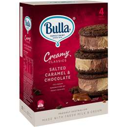 Bulla Creamy Classics Sandwich Salted Caramel & Chocolate 4 Pack