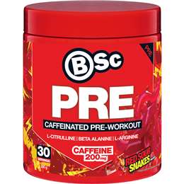 BSC Caffeinated Pre Workout Red Sour Snakes Flavour 300g
