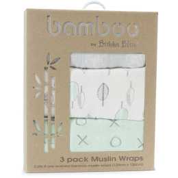 Bubba Blue Bamboo Mint Meadow Muslin Wraps 3pc 1EA Woolworths