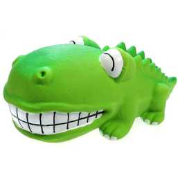 green crocodile dog toy