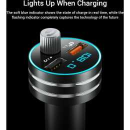 Tavice Handsfree FM Transmitter Wireless Bluetooth Car MP3 Adapter Fast  Charger 1EA