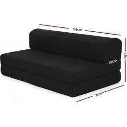 Giselle Bedding Foldable Mattress Folding Foam Bed Mat Double Black
