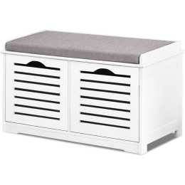 Artiss Shoe Cabinet Bench Storage Rack White Caye | Woolworths