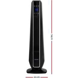 Devanti Ceramic Tower Heater Electric Portable Fan Heaters 2400W  Oscillating Remote Control Black 1EA | Woolworths