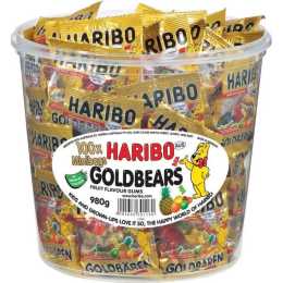 Haribo Goldbears Mini Bags Bucket 980g Candy 200pk 