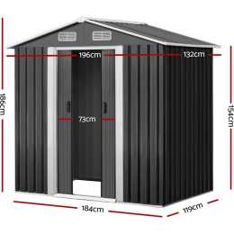 Giantz Garden Shed 1.96x1.32M Sheds Outdoor Storage Tool Workshop Metal ...