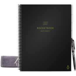 Rocketbook Reusable Multi-subject Notebook Black A4 Letter+ Pen & Cloth 