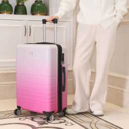 Kate Hill Bloom Luggage Large Wheeled Trolley Hard Suitcase Pink Ombre ...