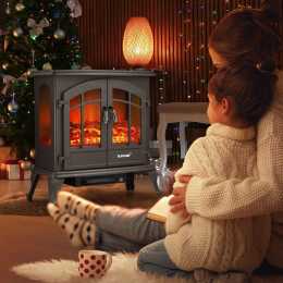 Maxkon 1800W Portable Freestanding 22-inch Electric Fireplace Stove Heater  Thermostat 3D Flame Effect 1EA | Woolworths