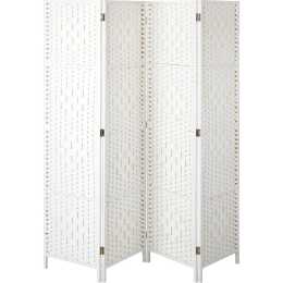 Oikiture 4 Panel Room Divider Screen Privacy Dividers Woven Wood ...