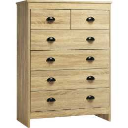 Oikiture Tallboy 6 Chest of Drawers Dresser Table Storage Cabinet ...