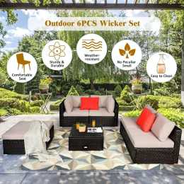 Costway 6 piece patio best sale furniture set