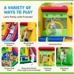 Costway 7In1 Inflatable Bounce House Kids Jumping Castle Bouncer W ...