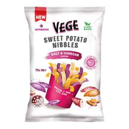 Vege Chips Sweet Potato Nibbles Salt & Vinegar Flavour 75g