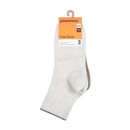 Underworks Womens Heat Bods Crew Boot Socks Brown 9-11 3 pack