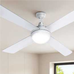 52 Inch Devanti Ceiling Fan DC Motor LED Light Remote - Light Wood