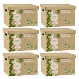 6pc Marbig Standard Archive Documents/Files Storage Cardboard Box Moving w/ Lid