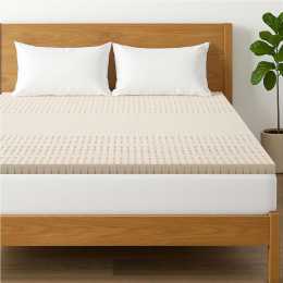 Giselle Bedding 7-zone Latex Mattress Topper 5cm Cooling Firm Bed Pad Cover Double