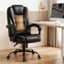 Artiss Executive 2-Point Massage Office Chair PU Leather Gaming Chair Black