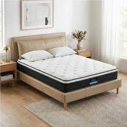 Giselle Queen Euro Top High density egg-shaped foam Knitted fabric 21cm Mattress Bonnell Spring Medium Firm