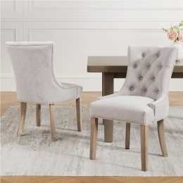 1 Set of 2 Artiss Dining Chairs Beige